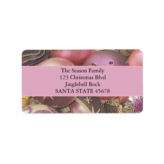 Etiqueta Navidades de Pastel Ornaments (Frente)