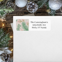 Etiqueta Navidades de Pastel Pink Holly