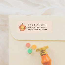 Etiqueta Navidades de Peace & Love Daisy Retro Groovy festi