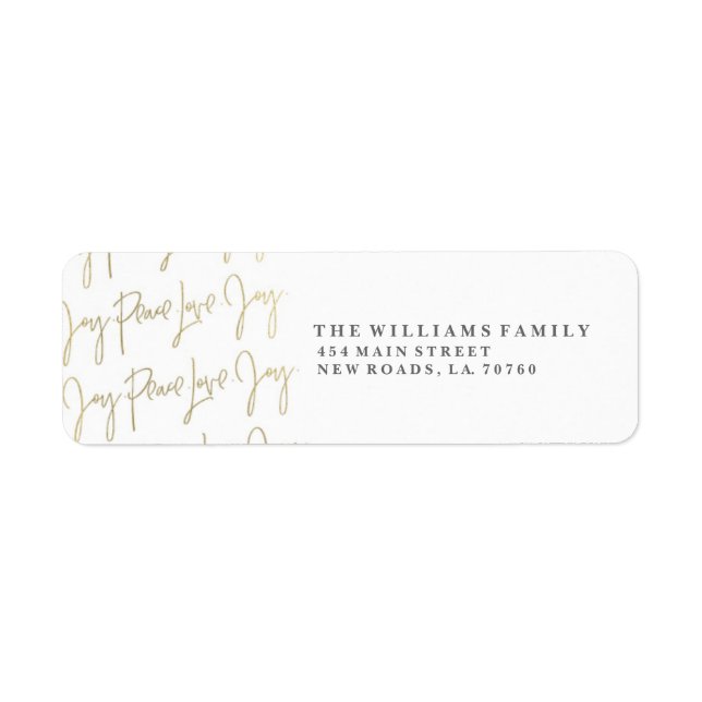 Etiqueta Navidades de Peace Love Joy Labs | Oro (Frente)