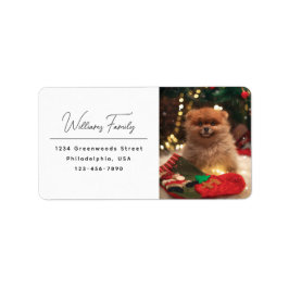 Etiqueta Navidades de perro con escritura caótica moderna r