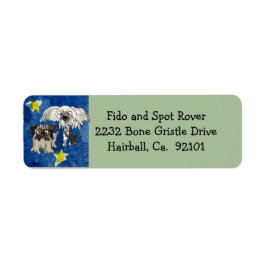 Etiqueta Navidades de perros de dibujos animados