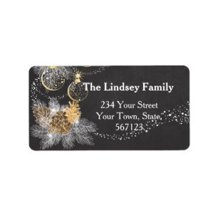 Etiqueta Navidades de Pinecone Ornaments Chalkboard