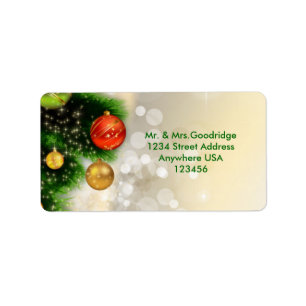 Etiqueta Navidades de pino y baubles