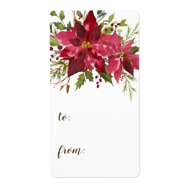 Etiqueta Navidades De Poinsettia A (Frente)