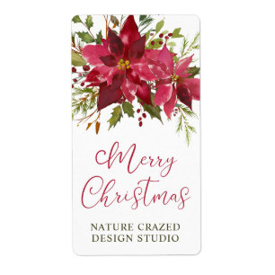 Etiqueta Navidades de Poinsettia Company