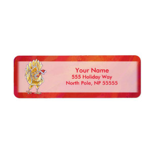 Etiqueta Navidades De Pollo En Rojo