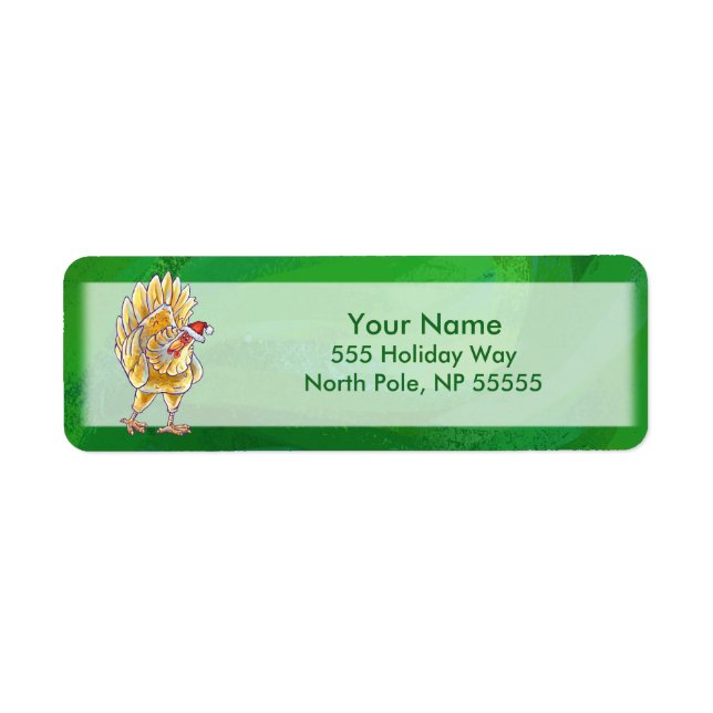 Etiqueta Navidades De Pollo En Verde (Frente)