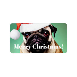 Etiqueta Navidades de pug Dog