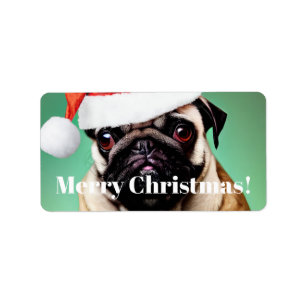Etiqueta Navidades de pug Dog