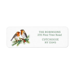 Etiqueta Navidades de Red Robin Pine