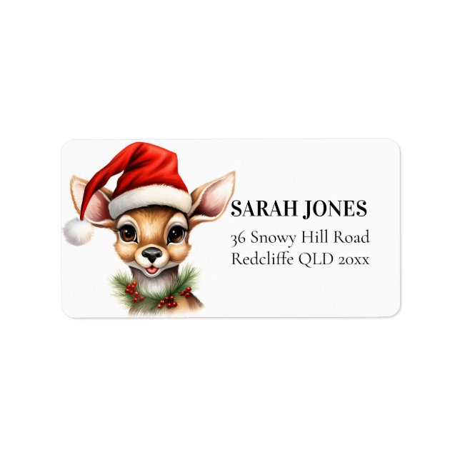 Etiqueta Navidades de renos con sabor a carne (Frente)