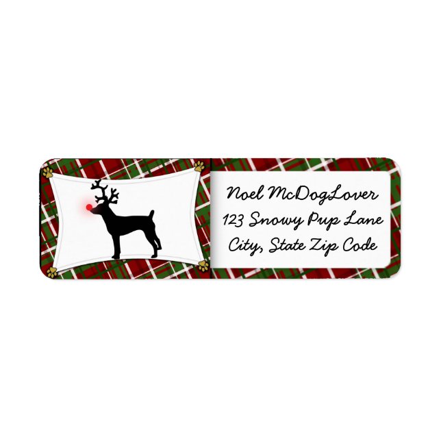 Etiqueta Navidades de renos de Rat Terrier (Frente)