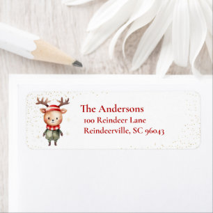 Etiqueta Navidades de renos de Woodland