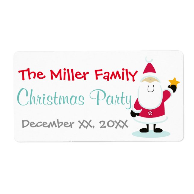 Etiqueta Navidades de Santa Claus festividades de botellas  (Frente)