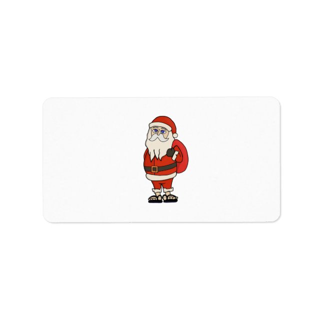 Etiqueta Navidades de Santa Claus Flip Flops (Frente)
