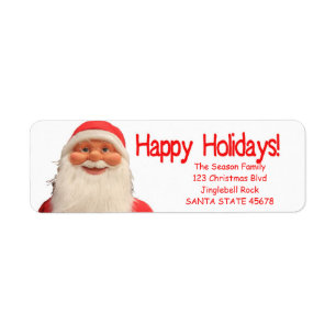 Etiqueta Navidades de Santa Claus Happy Holidays