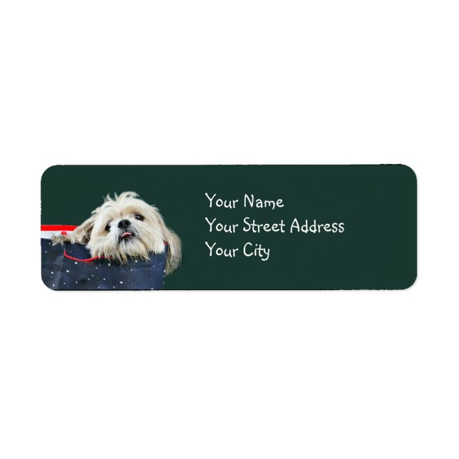 Etiqueta Navidades de Shih Tzu (Frente)
