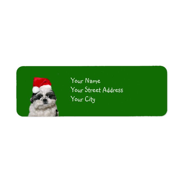 Etiqueta Navidades de Shih Tzu (Frente)