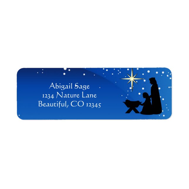 Etiqueta Navidades de Silhouette Nativity Scene (Frente)