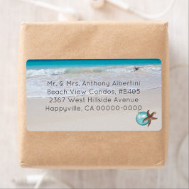 Etiqueta Navidades de tamaño medio vivientes en la playa Op