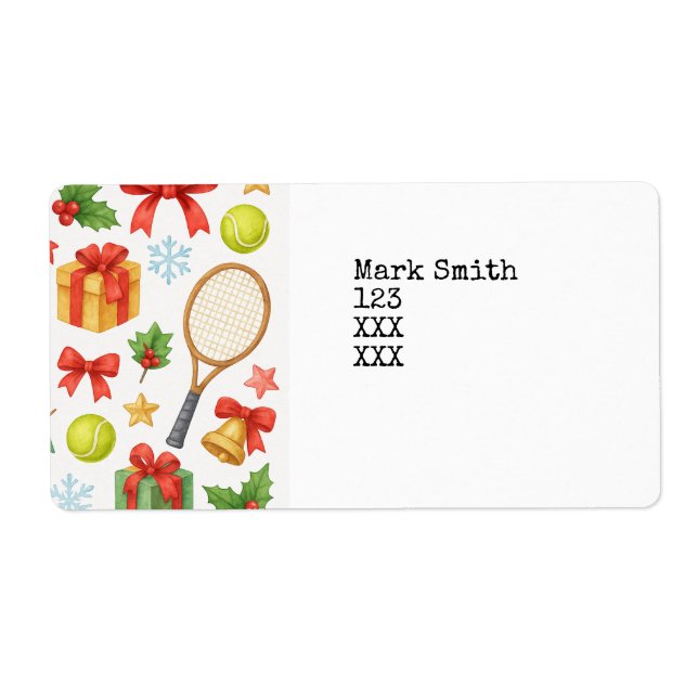 Etiqueta Navidades de tenis y regalos de chaqueta para Fies (Frente)