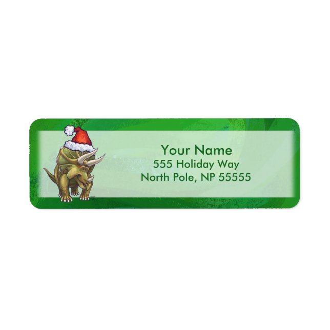 Etiqueta Navidades de Triceratops Green (Frente)