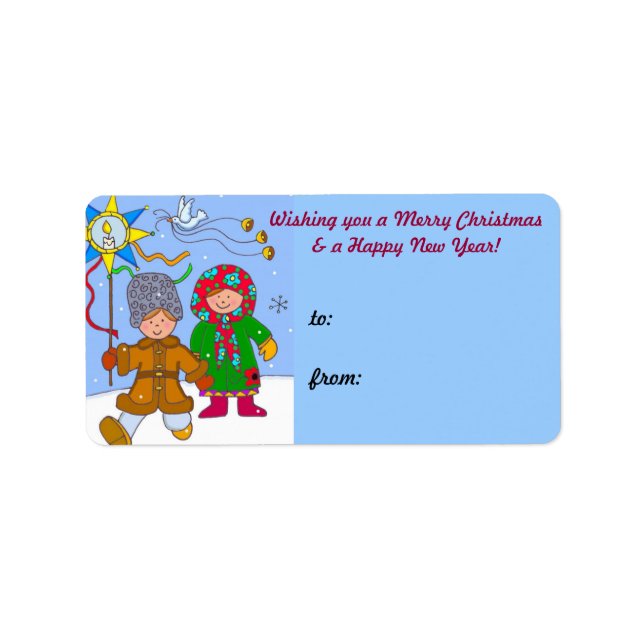 Etiqueta Navidades de Ucrania (Frente)