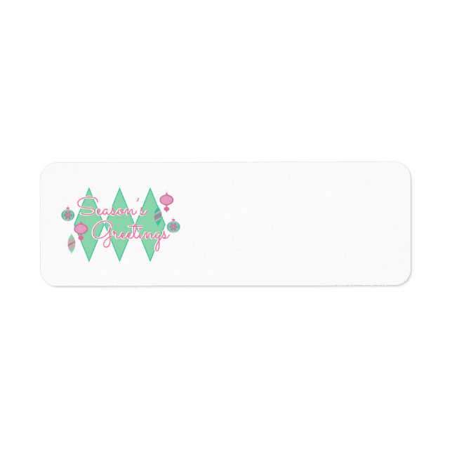 Etiqueta Navidades de vacaciones rosas y verdes abordan las (Frente)