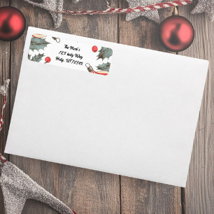 Etiqueta Navidades de Vintage Holly