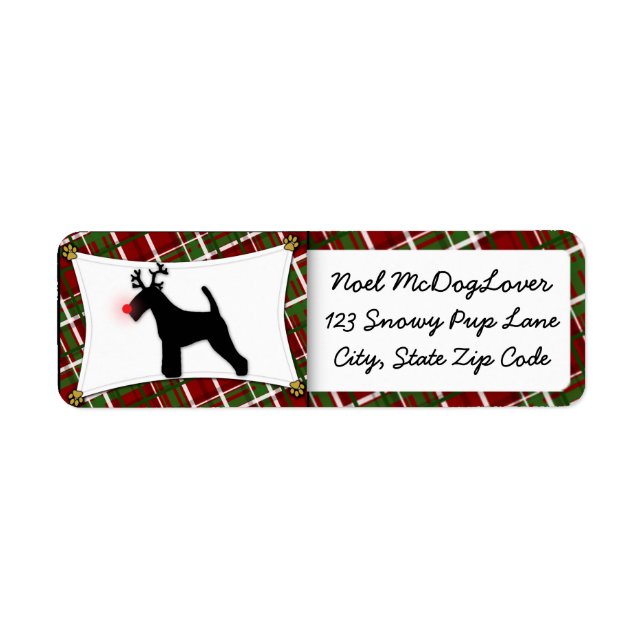 Etiqueta Navidades de Welsh Terrier (Frente)