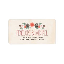Etiqueta Navidades de Winter Floral Pine Cone