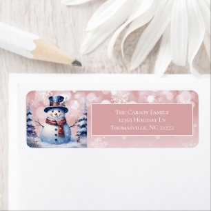 Etiqueta Navidades de Winter Forest Snowman Dirección ros