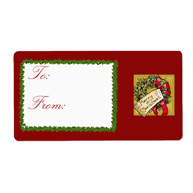 Etiqueta Navidades de Wreath Gift (Frente)