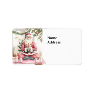 Etiqueta Navidades de yoga con Santa Claus