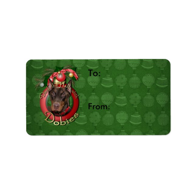 Etiqueta Navidades - Deck the Halls - Dobies - Rocky (Frente)