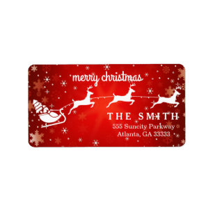 Etiqueta Navidades decorativos de copos de nieve rojos en S