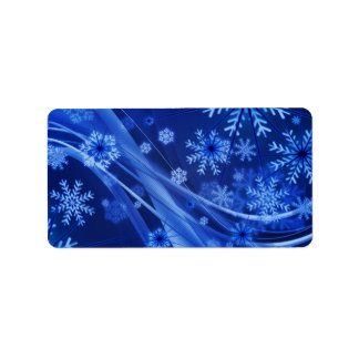 Etiqueta Navidades del Blue Winter Snowflakes