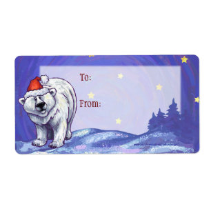 Etiqueta Navidades del oso polar