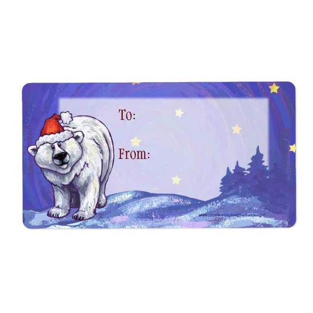 Etiqueta Navidades del oso polar (Frente)