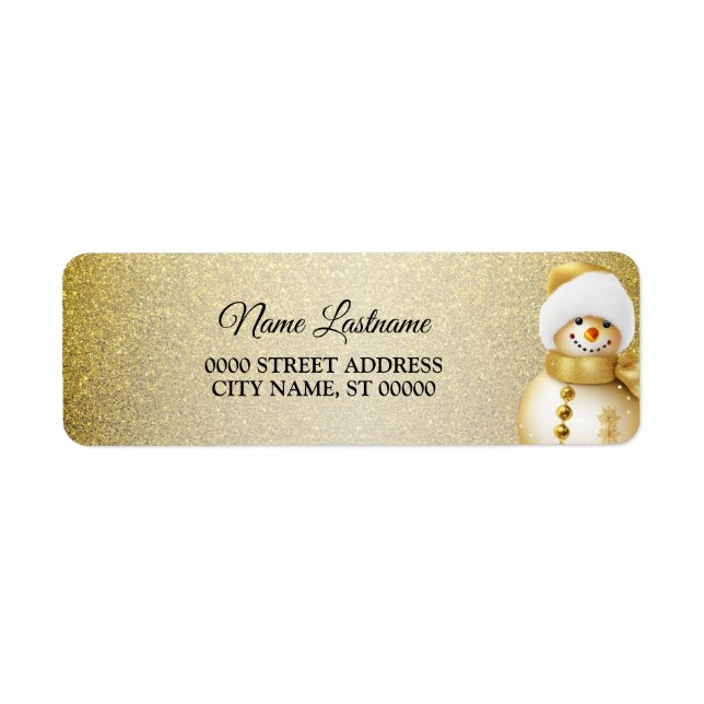 Etiqueta Navidades devuelven dirección Snowman Snowflakes (Frente)