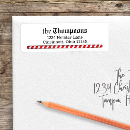 Etiqueta Navidades devuelven la dirección Candy Cane Stripe