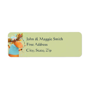 Etiqueta Navidades divertidos alumbran a Moose Animal Perso