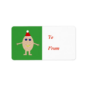 Etiqueta Navidades divertidos Egg Present Tag Label
