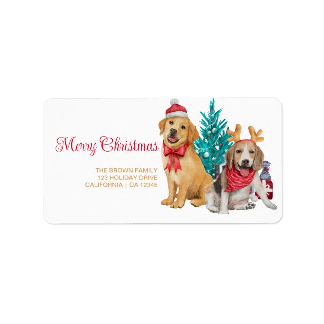 Etiqueta Navidades divertidos Foto Dirección Mínima Moderna (Frente)