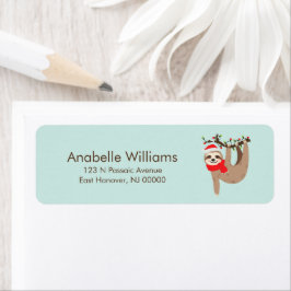 Etiqueta Navidades divertidos Sloth