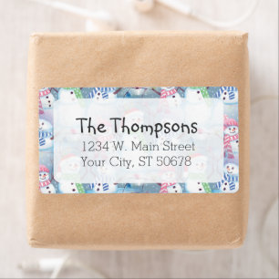 Etiqueta Navidades divertidos y divertidos, patrón de muñec