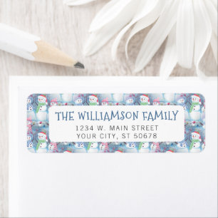 Etiqueta Navidades divertidos y divertidos, patrón de muñec