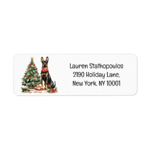Etiqueta Navidades Dobermann Dogs