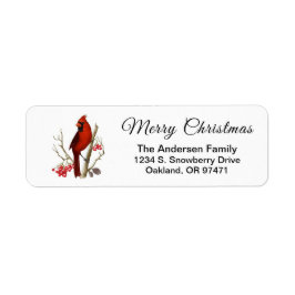 Etiqueta Navidades Elegantes Cardenal Rojo